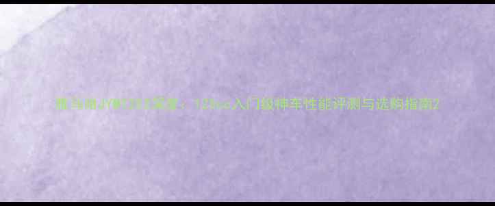 图片 雅马哈JYM1253深度：125cc入门级神车性能评测与选购指南2