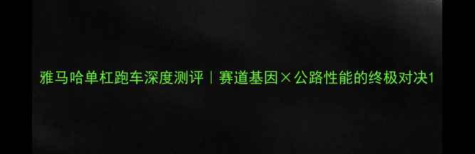 图片 雅马哈单杠跑车深度测评｜赛道基因×公路性能的终极对决1