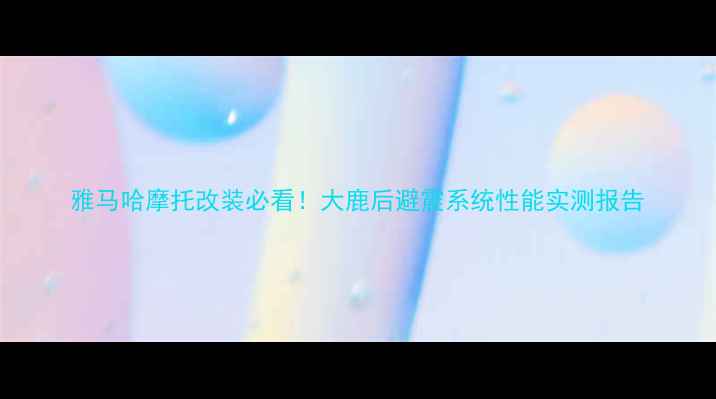 图片 雅马哈摩托改装必看！大鹿后避震系统性能实测报告