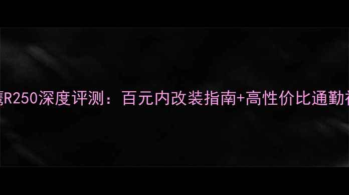 图片 飞鹰R250深度评测：百元内改装指南+高性价比通勤神器