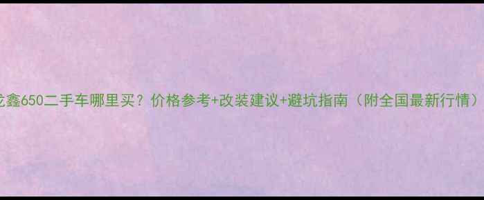 图片 龙鑫650二手车哪里买？价格参考+改装建议+避坑指南（附全国最新行情）2