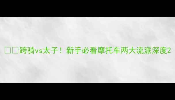 图片 🏍️跨骑vs太子！新手必看摩托车两大流派深度2