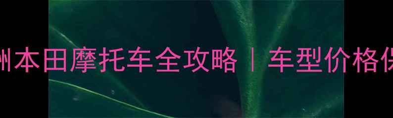 图片 📌洛阳新大洲本田摩托车全攻略｜车型价格保养避坑指南