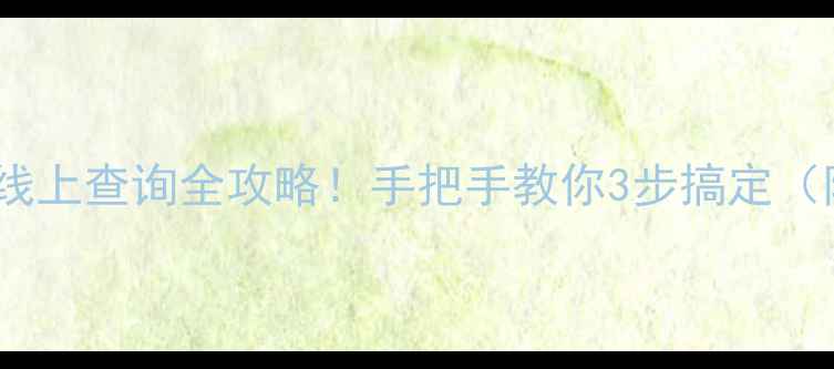 图片 🔥摩托车驾照线上查询全攻略！手把手教你3步搞定（附官方入口）1