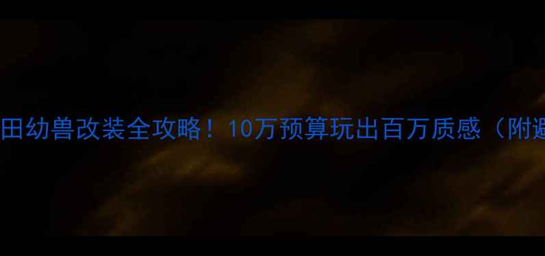 图片 🔥新手必看本田幼兽改装全攻略！10万预算玩出百万质感（附避坑指南）🔥1