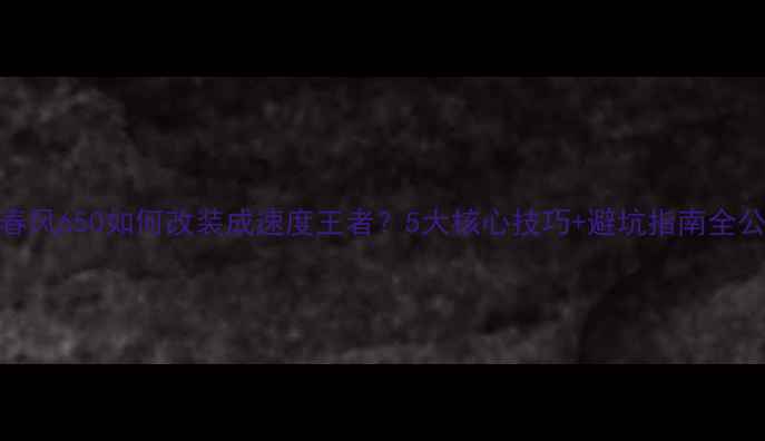 图片 🔥春风650如何改装成速度王者？5大核心技巧+避坑指南全公开