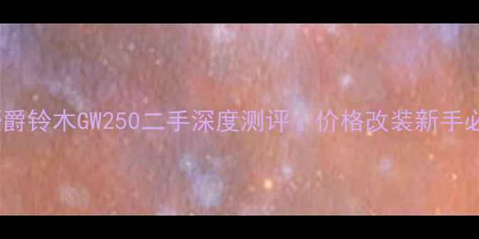 图片 🔥最新！豪爵铃木GW250二手深度测评｜价格改装新手必看全攻略1