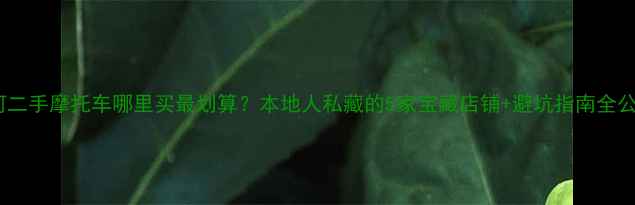 图片 🔥漯河二手摩托车哪里买最划算？本地人私藏的5家宝藏店铺+避坑指南全公开🔥2