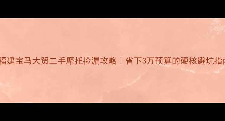 图片 🔥福建宝马大贸二手摩托捡漏攻略｜省下3万预算的硬核避坑指南2