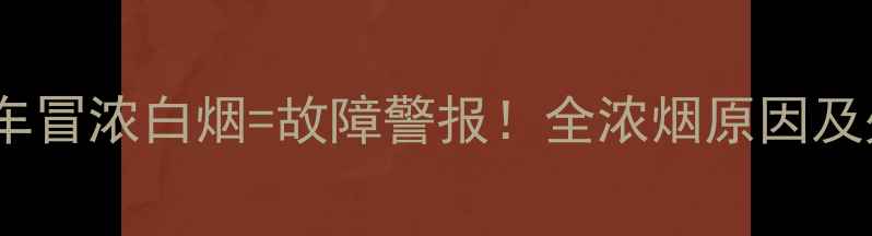 图片 🔥踏板摩托车冒浓白烟=故障警报！全浓烟原因及处理方法🔥2