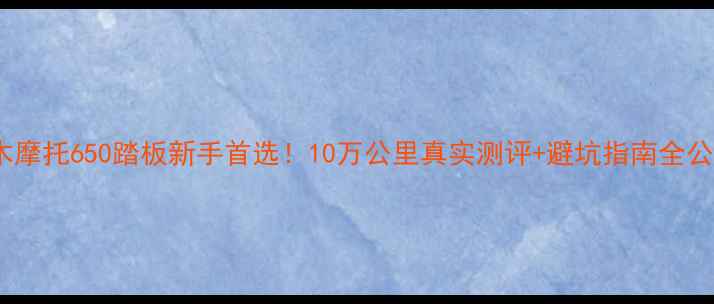 图片 🔥铃木摩托650踏板新手首选！10万公里真实测评+避坑指南全公开🔥2