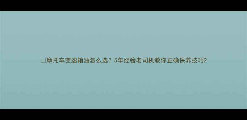 图片 🔧摩托车变速箱油怎么选？5年经验老司机教你正确保养技巧2