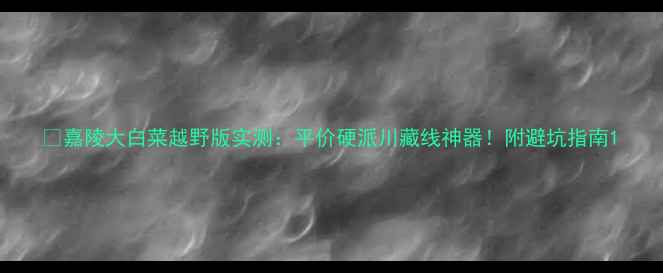图片 🚗嘉陵大白菜越野版实测：平价硬派川藏线神器！附避坑指南1